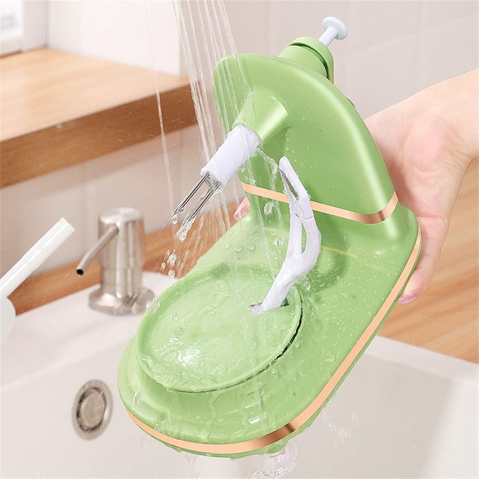 Pelaverdure e Affettatrice Manuale con Ventosa Antiscivolo e Lame in Acciaio