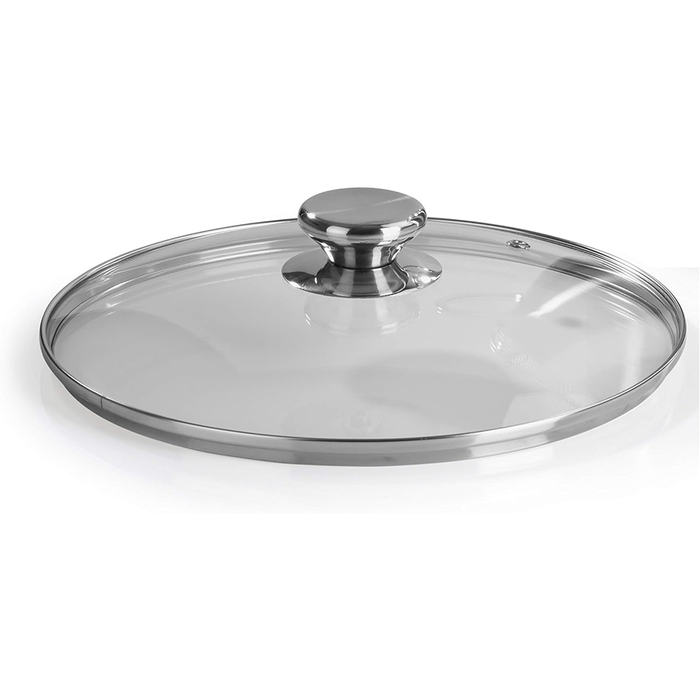 Pentola Acciaio con Doppio Cestello con Coperchio in Vetro