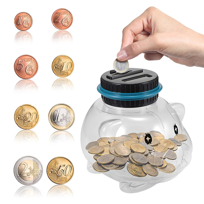 Salvadanaio Maialino Digitale con Display LCD Conta Monete