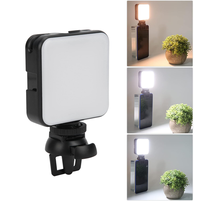 Clip-on LED Selfie and Video Light with 3 Modes