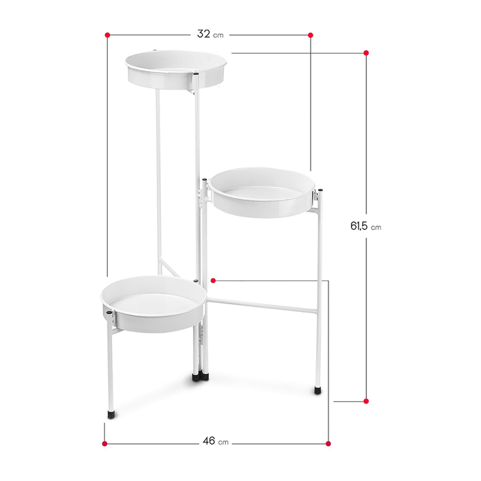 Scaffale Decorativo Portapiante a 3 Ripiani