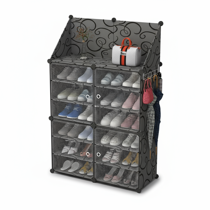 Scarpiera Porta Scarpe in Tessuto Salvaspazio a 3 Ripiani