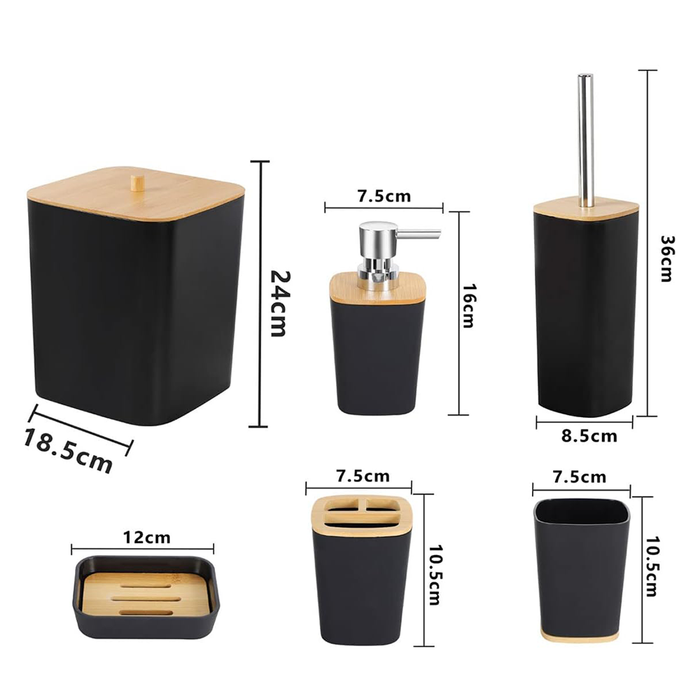 6 Piece Coordinated Bathroom Accessories