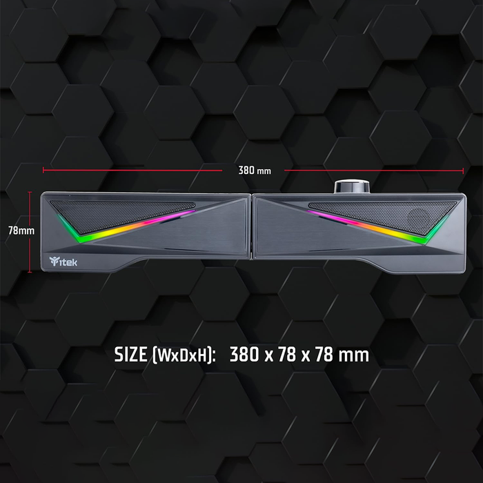Soundbar 2 in 1 Altoparlante Stereo Bluetooth con Luci RGB e Controlli Touch