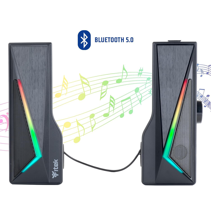 Soundbar 2 in 1 Altoparlante Stereo Bluetooth con Luci RGB e Controlli Touch