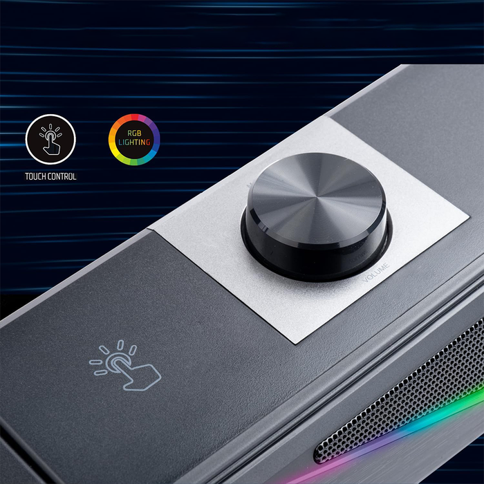 Soundbar 2 in 1 Altoparlante Stereo Bluetooth con Luci RGB e Controlli Touch