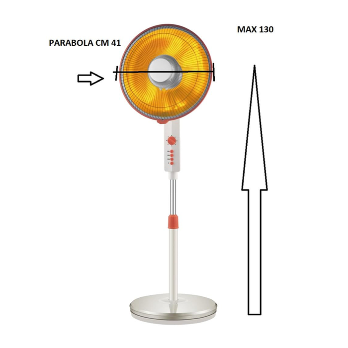 1000W Carbon Fiber Parabolic Heater – Adjustable Height and Automatic Oscillation