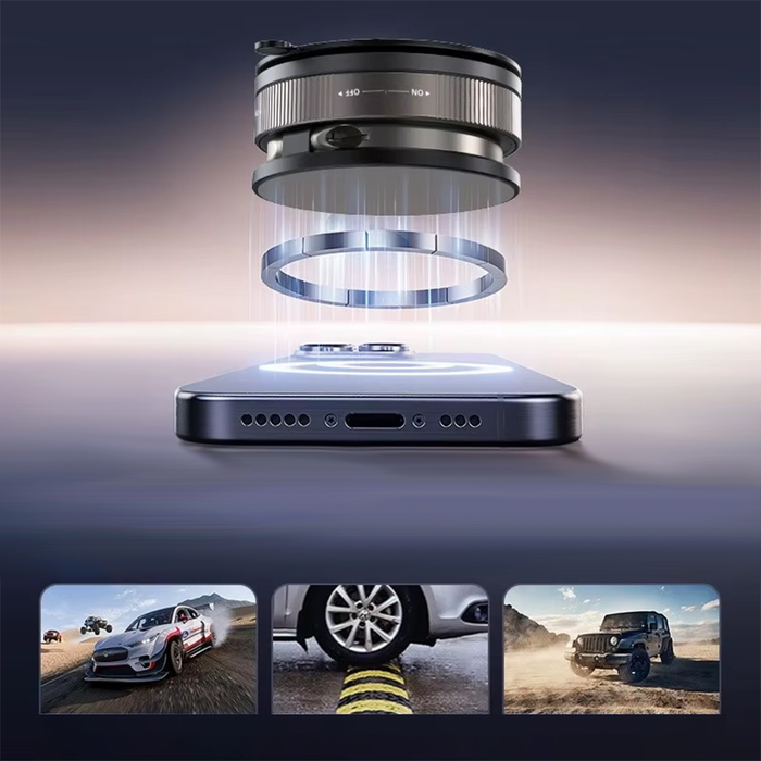 Supporto Auto Magnetico per Smartphone con Base Rotante e Ventosa