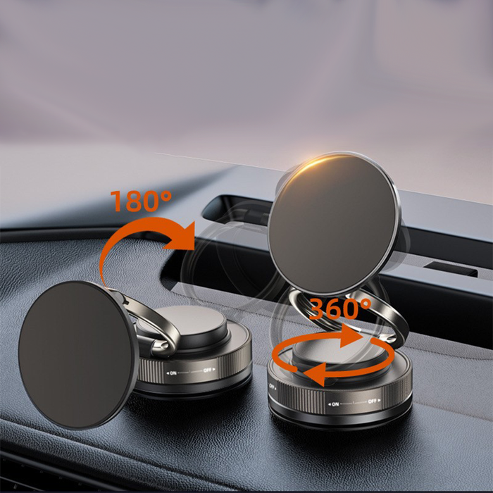 Supporto Auto Magnetico per Smartphone con Base Rotante e Ventosa