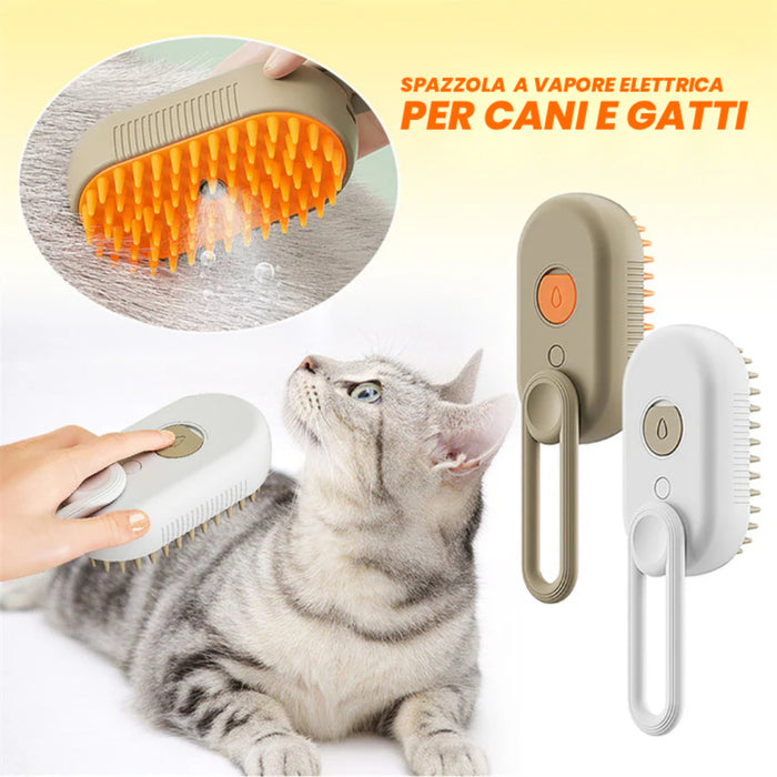 Steamy 3-in-1 Steam Brush for Cats and Dogs
