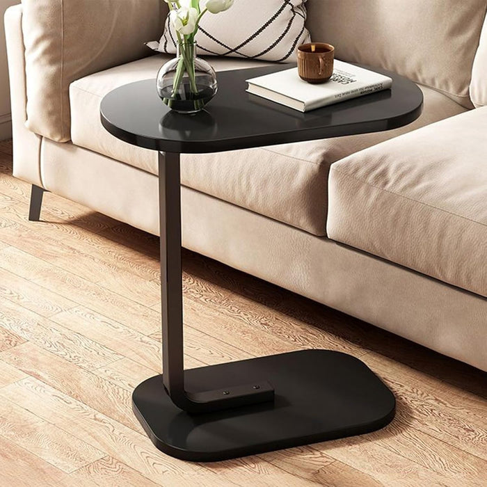 C-Shaped Wooden Side Table for Sofa and Bed