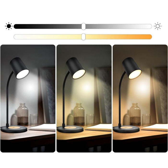 LED Lamp with Wireless Charging and Built-in Battery