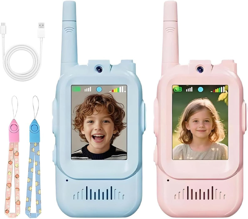 KidTalk Cam Pro - Walkie Talkie Ricaricabili con Fotocamera HD per Bambini