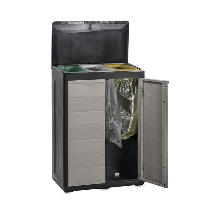 External and internal waste separation cabinet