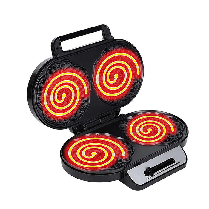 Piastra Elettrica per Waffle con Superficie Anti-aderente