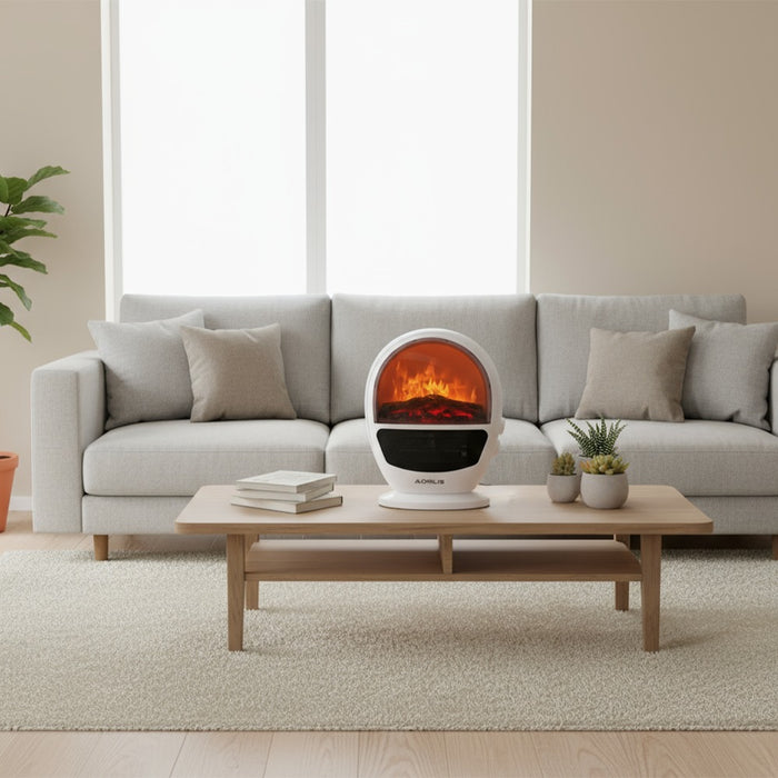 Electric Fireplace Effect Fan Heater with Flame