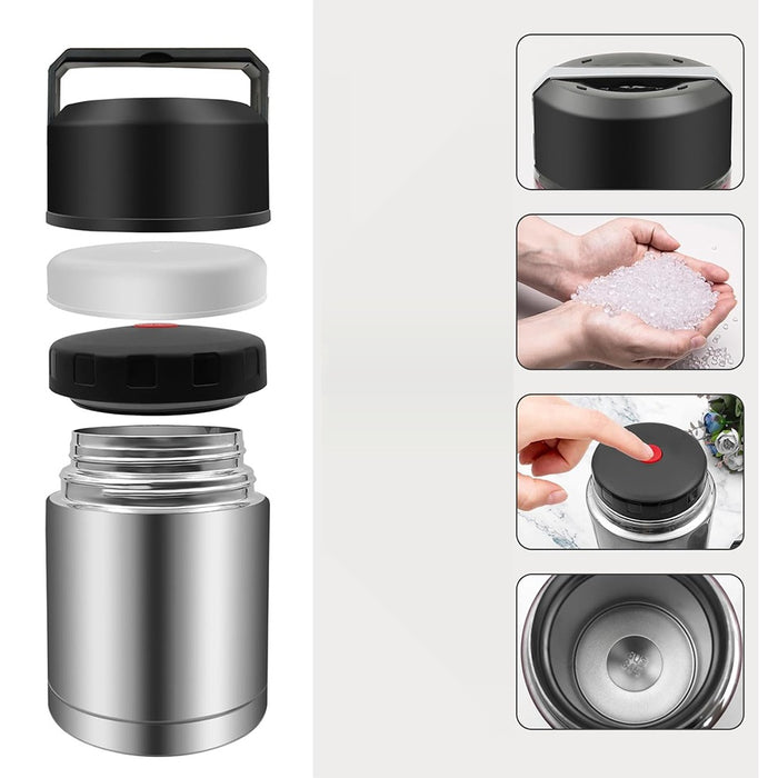 Double-Walled Stainless Steel Food Thermos for Hot and Cold Food