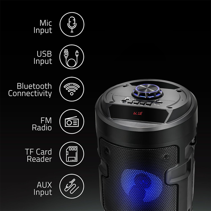 Altoparlante Bluetooth Super Bass con LED Lampeggiante