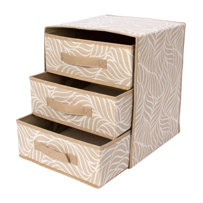 Scatola Contenitore Pieghevole Salvaspazio con 3 Cassetti