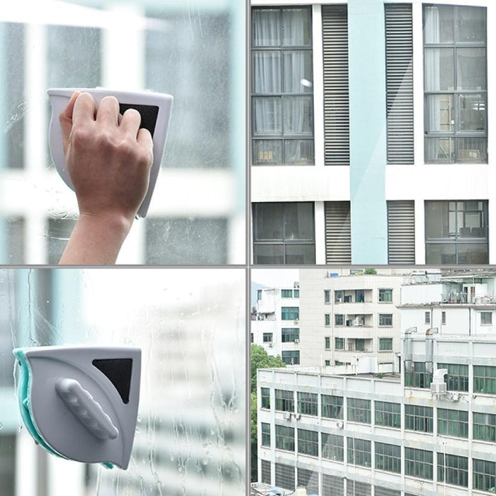 Magnetic window cleaner with double magnet