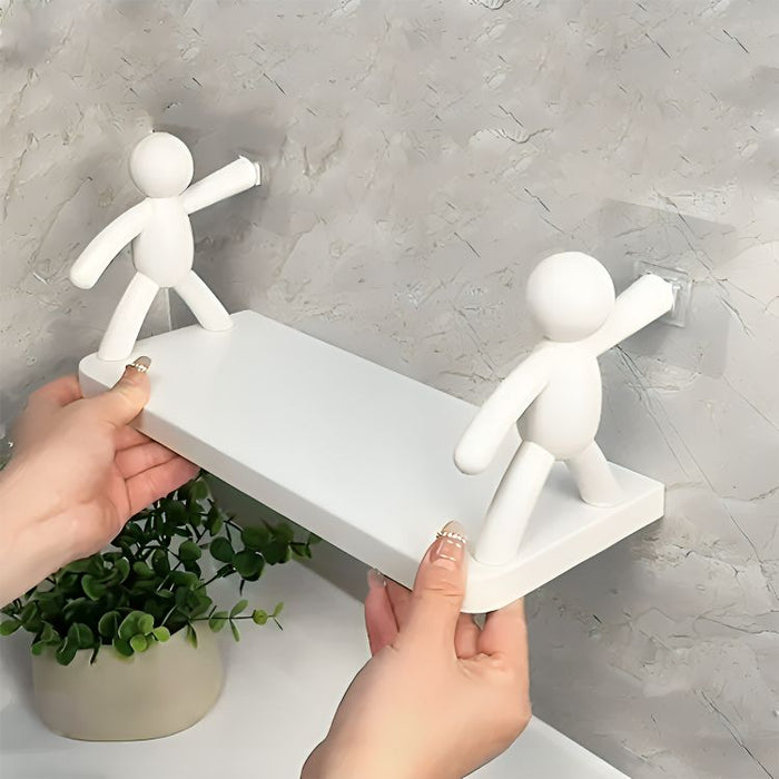 MiniShelf, Mensola Adesiva con Omini Supporto per Oggetti, Scaffale Organizzatore Decorativo per Casa Kit Da 2