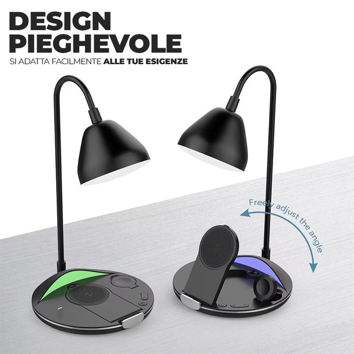 LuminaCharge – Lampada da Tavolo Pieghevole con Caricatore Wireless