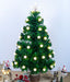 Albero di Natale in fibra ottica 60 cm con LED bianco caldo e base tronco in legno