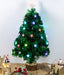 Albero di Natale in fibra ottica 60 cm con LED multicolor e stelle luminose