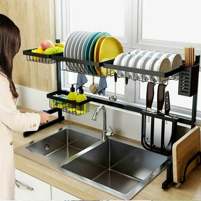 Easy Kitchen 2 Tier Stainless Steel Freestanding Dish Drainer