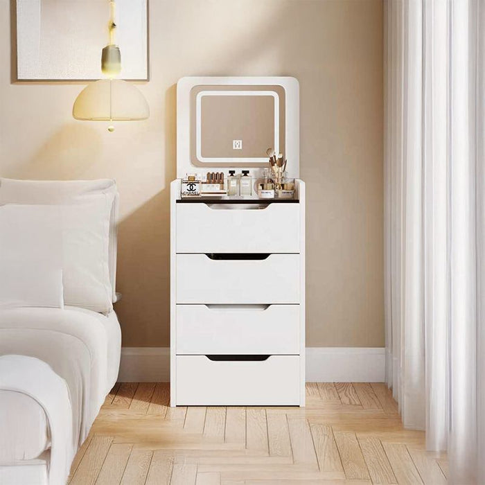 Vanity Dressing Table with LED Lights, 3 Drawers and Stool