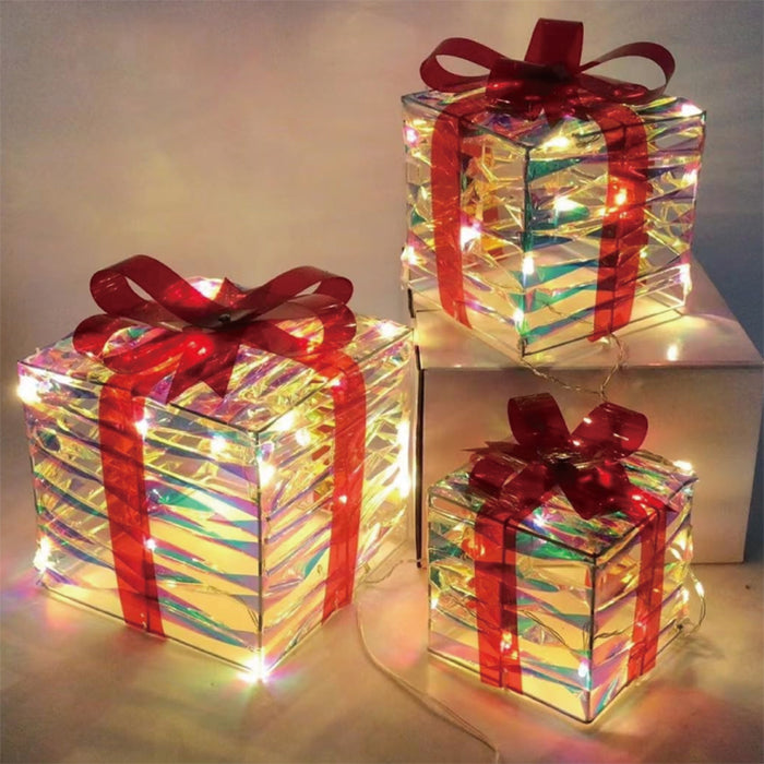 Set di 3 Scatole Regalo Luminose "Magia di Natale"