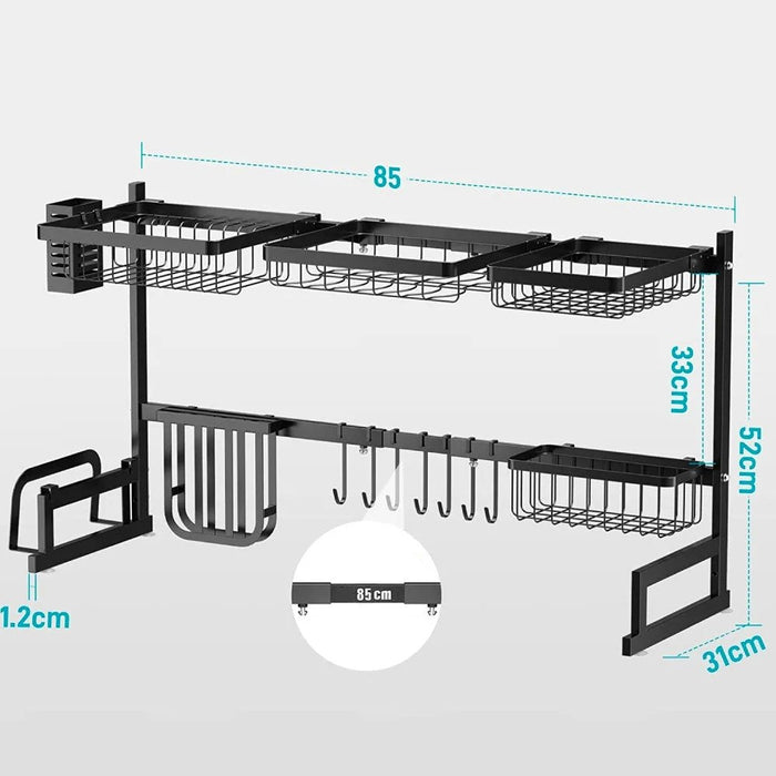 Easy Kitchen Scolapiatti da Appoggio in Acciaio Inossidabile a 2 Livelli