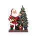 Statuetta Babbo Natale con albero in resina