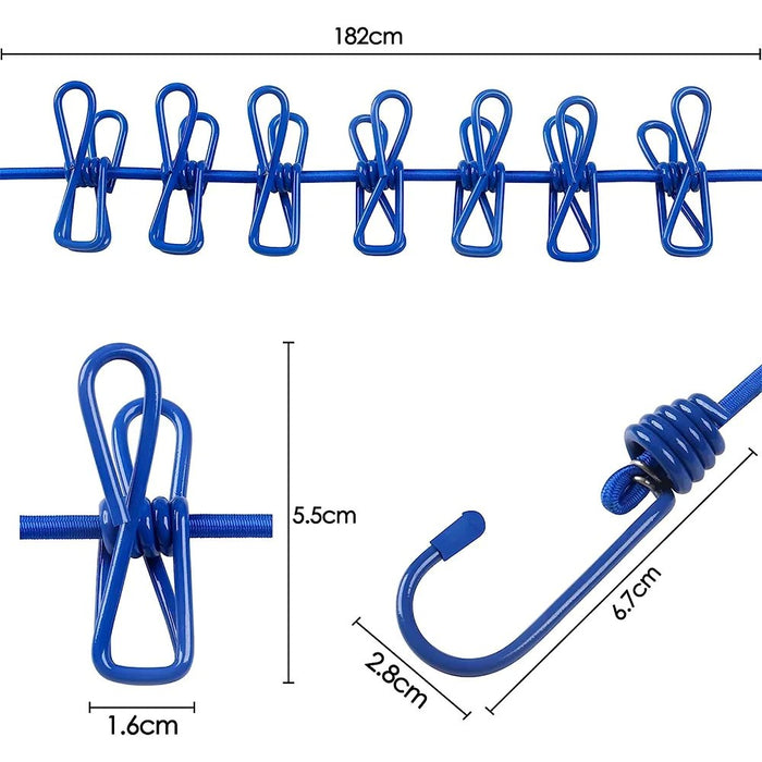 Clothesline with 12 Pegs 180 cm