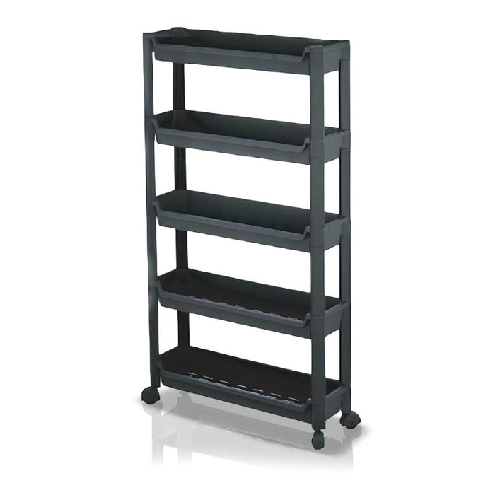 Space-saving 4-shelf storage trolley