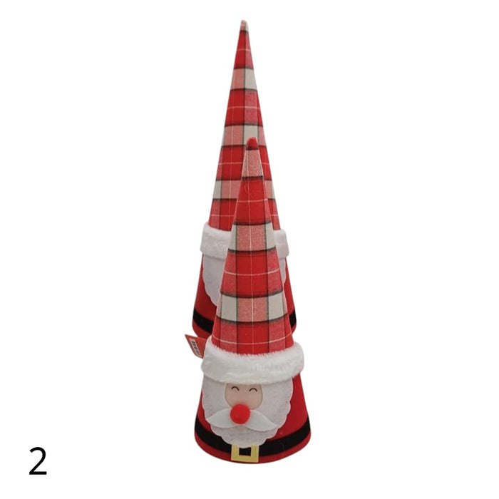 Cono Decorativo Babbo Natale in Tessuto