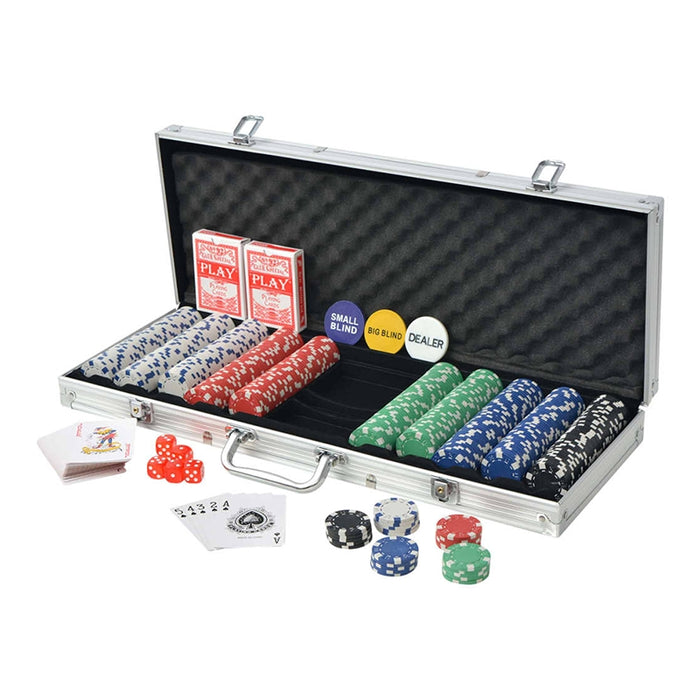 Professional Poker Case with 500 Chips and 2 Decks of Cards