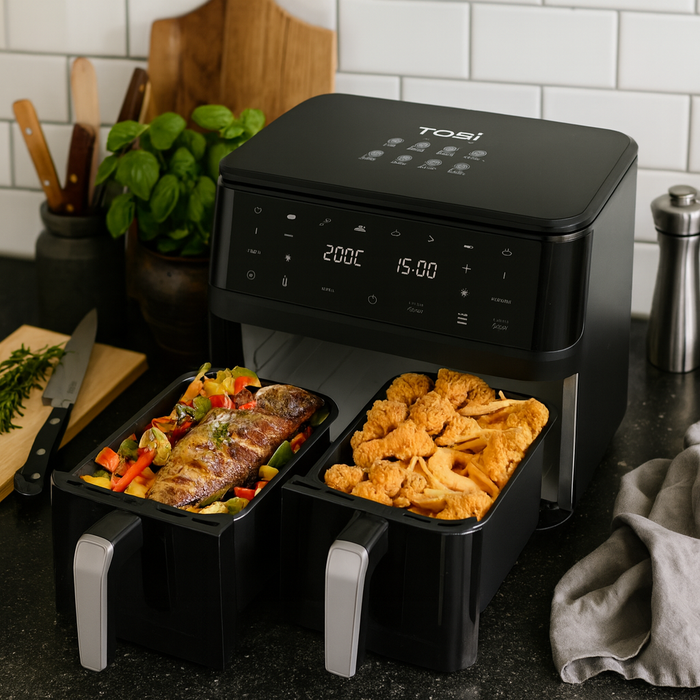 Friggitrice ad Aria Dual Zone Doppio Cestello 15L