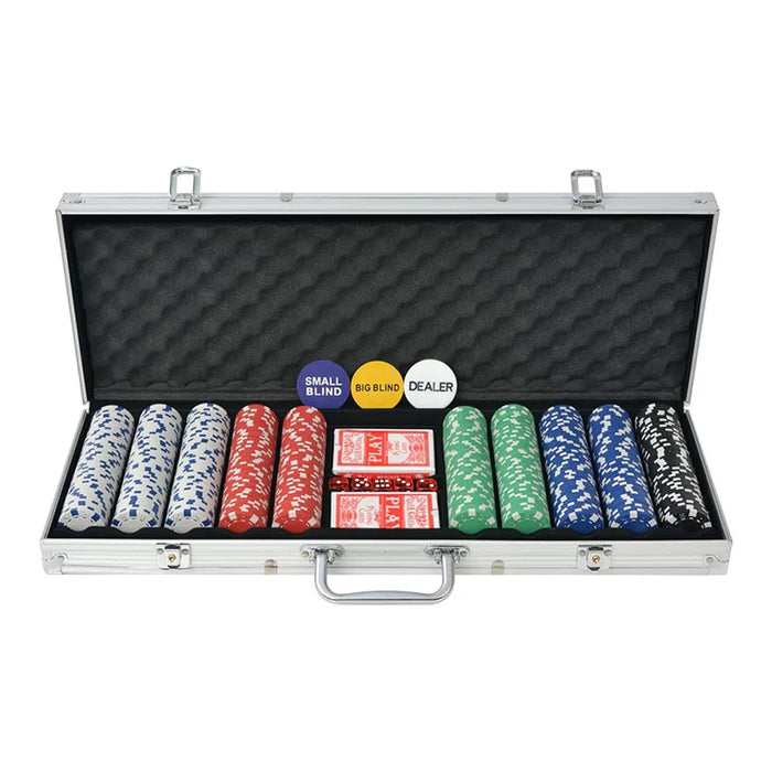 Professional Poker Case with 500 Chips and 2 Decks of Cards