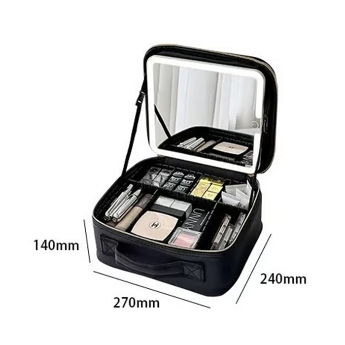 BCL Beauty Case with LED Mirror and Removable Interior