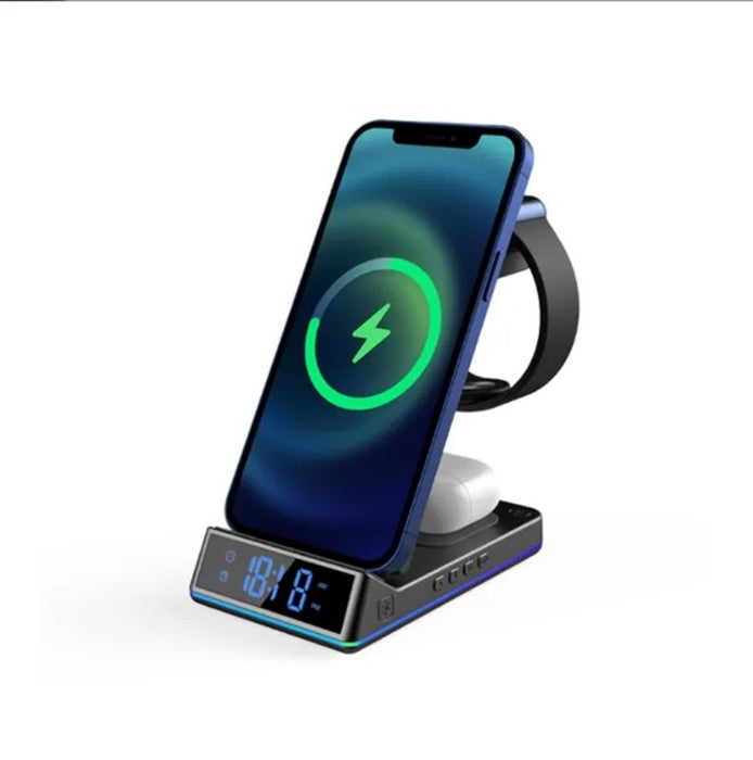 Charge Master 4 in 1 Wireless Charging Station with Alarm Clock