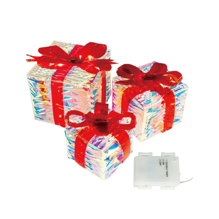 Set di 3 Scatole Regalo Luminose "Magia di Natale"