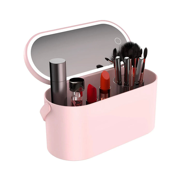 Beauty Case with Portable LED Mirror