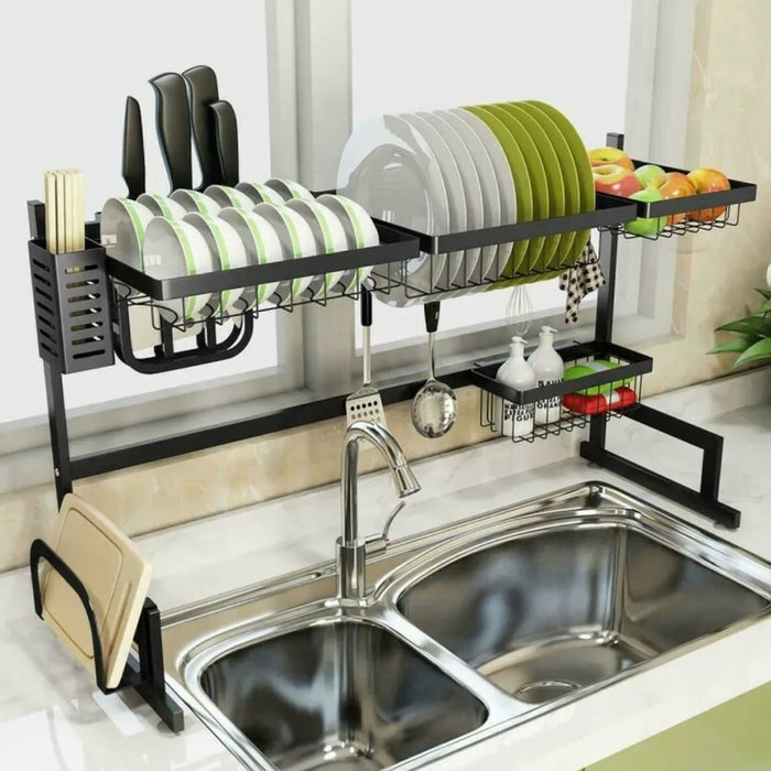 Easy Kitchen Scolapiatti da Appoggio in Acciaio Inossidabile a 2 Livelli