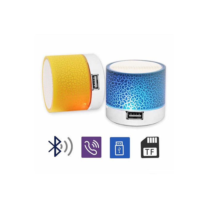 Altoparlante Bluetooth Portatile con LED Luminosi, Mini Speaker da Viaggio