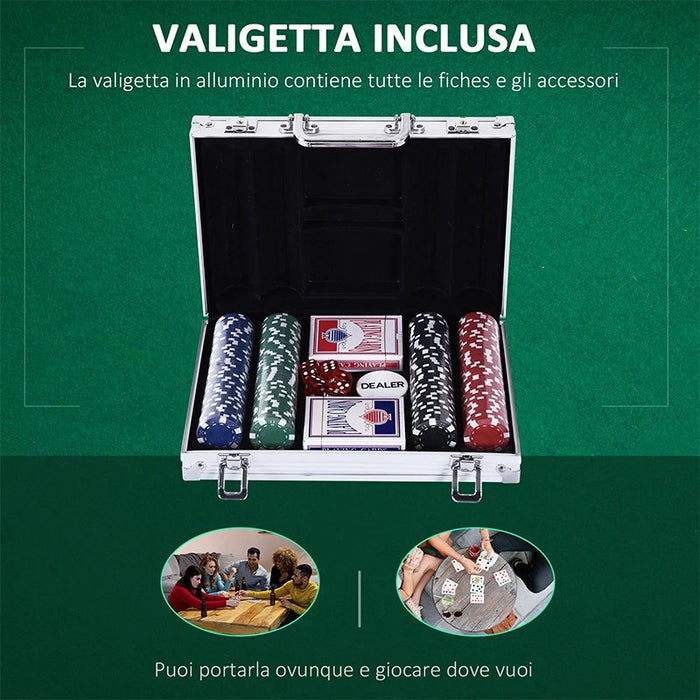 Professional Aluminum Poker Case with 200 Chips and 2 Decks of Cards