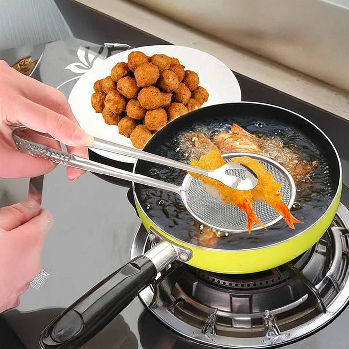 OilMaster Pro, Multifunction Stainless Steel Colander and Tongs