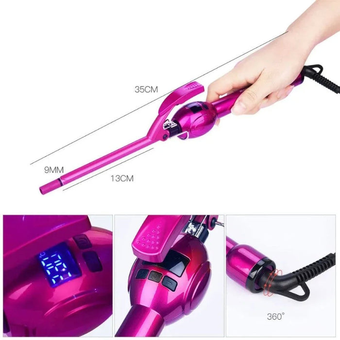 Pink Wave curling iron 9mm