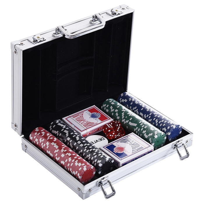 Professional Aluminum Poker Case with 200 Chips and 2 Decks of Cards