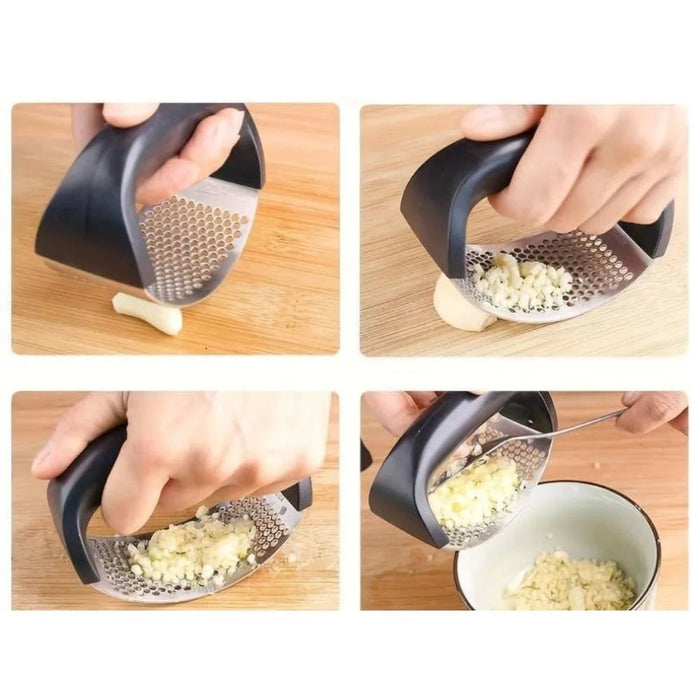 Garlic mincer with ergonomic handle